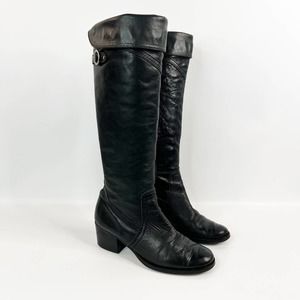 Matisse Sagebrush Boots Size 7 Black Leather Tall Over the Knee Knee High Brazil